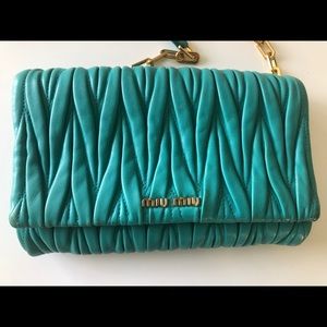 SOLD Miu Miu Teal Matelasse crossbody
